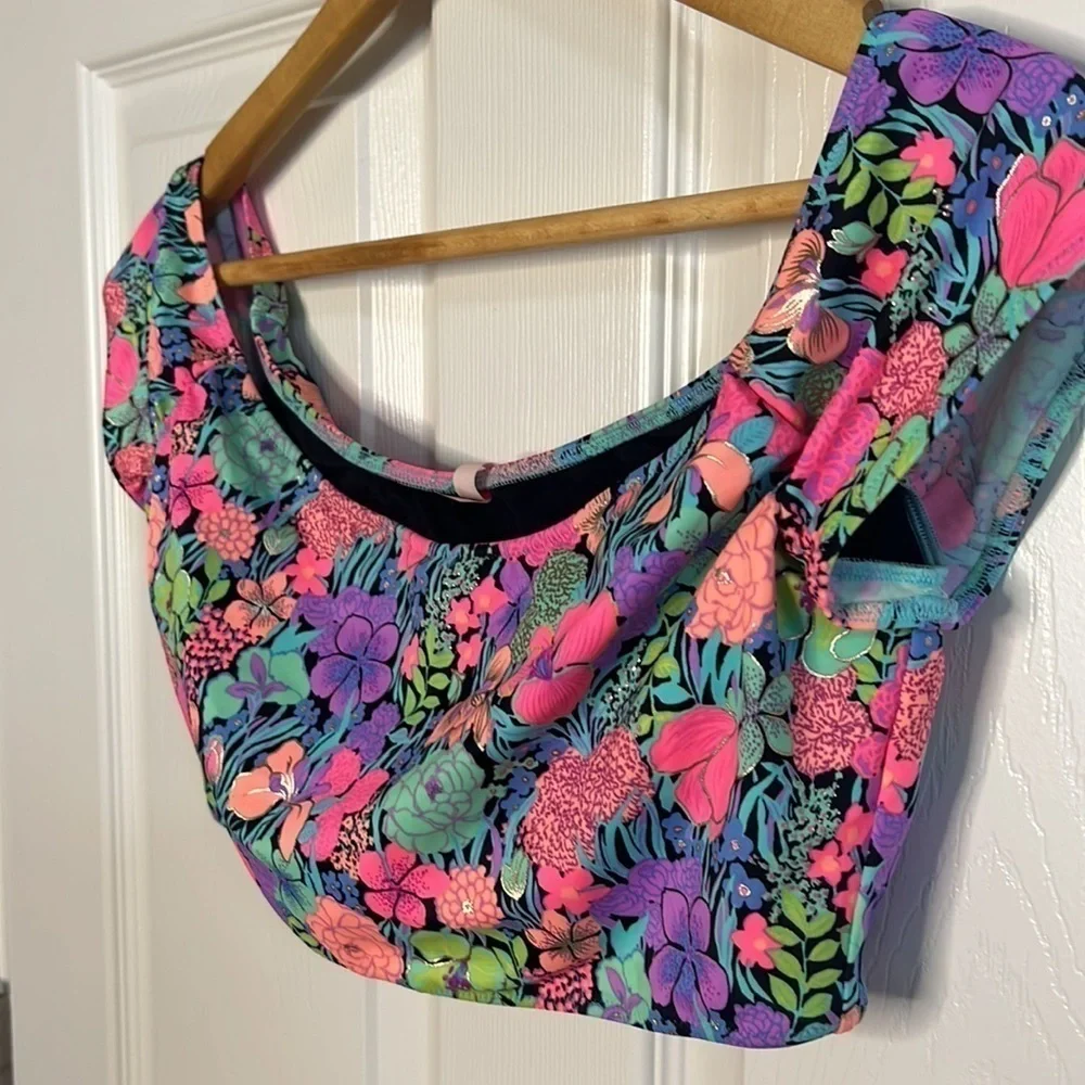 Swim top. Neon. Unsure of brand.